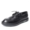 Chaussures décontractées British Trend Mens Leather fait à la main confortable de la mode authentique Blogues pour hommes