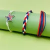 Очарование браслетов американского дня независимости Дня независимости Персонализированная мода MTI Слоистый флаг США Пять заостренных звезд