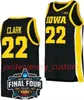 2024 Final Four Iowa Hawkeyes Women Jersey 22 Caitlin Clark NCAA College Basketball Jerseys 2023 Final Four Custom Stiched Men Youth Black White Yellow
