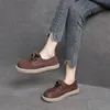 Lässige Schuhe Koznoy 3M Natural Wildleder Kuh echte Leder Ladies Frauen weicher Soled Comfy Flats Slaafers Frühlingslafer Sommer Herbst