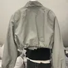 Frauenjacken Frauen Sonnenschutzkleidung Einfacher koreanischer Modebüßhülle Casual Coats Atmungsfreie Outwear Y2K Harajuku Entworfener Chic