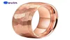 Anel de martelo de ouro rosa Tungstênio aliança de casamento de carboneto para homens Mulheres Multifacetadas Termilizado escovado 6mm 8mm Comfort Fit5321540