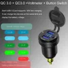 GPS GPS Motorcycle Car Charger Dual USB QC3.0 Fast Charging DIN Hella Type C Digital Display Adapter for R1250GS G650GS F800 R1200 GPS GPS