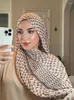 Vêtements ethniques kuffiyeh imprimés coton hijab foulard respirant soft long wraft avant foulard foulard hijabs musulman châle Ramadan