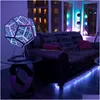 Decorative Objects & Figurines Christmas Infinite Dodecahedron Color Art Light Usb Charging Lamp Home Desktop Decoration Aesthetic Roo Dhgye
