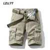 Shorts masculinos de verão masculino multi -bolsões de algodão shorts de algodão homens moda short rápido shorts secos homens ao ar livre shorts militares respiráveis macho quente 240419 240419