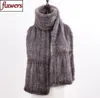 New Winter Women Hand Knitted 100 Genuine Mink Fur Scarf Shawl Natural Warm Mink Fur Muffler Lady Quality Real Mink Fur Scarves 25640252