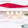 Dames topklasse Vancelfe originele designer oorbellen hoge editie stijl volledige diamant vlinder oorbellen met diamant witte sieraden met logo