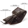 Wallets Real Cowhide Genuine Leather Men Wallets Coin Purse Clutch Hasp Open Top Quality Retro Short Wallet Small Card Holder Male Walet