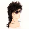 Human Curly Wigs Mens Rock and Roll Chemical Fiber Wig Cos Party Daily Fake Headwar