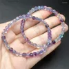 Link Bracelets Natural Fluorite Cube Bracelet String Charms Handmade Fortune Energy Bangle Mineral Woman Amulet Jewelry Gift 1PCS