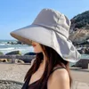 Berets Hats Panama mit Halsklappe Strand Sonne französische Stil Frauen Sonnenschutzmittel weit Krempeln im Freien Schale Sommer