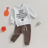 Roupas Conjuntos de roupas Pudcoco Infant Baby menino Roupas de Ação de Graças Classic Manga Longa Palnta de Moletom Presas de Turquia
