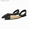 Sandali Traf Summer womens scarpe pianeggianti in stile spiaggia alla moda puntato di punta del leisure largo tappo a cintura intrecciato nuovo mulo imbracatura Q240419