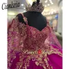 Prinzessin Quinceanera Kleider Gold Pailletten Applikationen Ballkleid Geburtstagskleid Schatz Schnürung süße 16 Kleidrobe