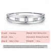 Cluster anneaux Jly fine double lignes européennes CZ 925 Bande de bague en argent sterling empilable pour femmes bijoux de mariage de fête d'anniversaire de fête