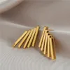 Stainless Steel Gold Color Rectangular Stud Earrings Trendy For Female Girl New Party Gift Fashion Jewelry AB164