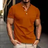 Summer New Horse Jersey Mens Casual Polo Pocket V Budle Business Couleur solide avec T-shirt Top 240415