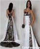 2016 New Arrival Strapless Camo Wedding Dress with Pleats Empire Waist A line Sweep Train Realtree Camouflage Bridal Gowns2464105