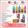 Otantik Vapme Fire 9000 Puflar Tek Kullanımlık Vape 18 Lezzetler 15ml Önceden doldurulmuş Cihaz 850mAh Tip-C Şarj Edilebilir Pil Örgü Bobin 9K E Sigara