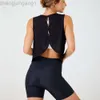 Desginer Alooo Yoga Top Shirt Clothe Short Woman Womens Tank Hollow Back Sport