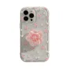 Caisses de téléphone portable mignon caisson de téléphone à fleur rose rapide adapté à l'iPhone 15 14 13 11 Pro Max plus INS KOREAN Girls Stand Flower Solder Transparent S J240418