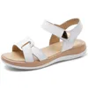 Casual Shoes Women Female Ladies Mother Genuine Leather Sandals Flats Soft Hook Loop Korean Bling Summer Beach Size 35-40