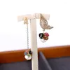 Boucles d'oreilles enveloppe 14k Ensemble rempli d'or pour femmes bijoux de mode bohémienne Crystal Butterfly Natural Stone Stud