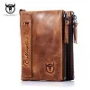 Wallets BULL CAPTAIN Vintage Brand Men Short Wallet Oil Wax Cowhide Wallets Thin Design High Quality Coin Purse Cash Card Holder