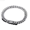 Chains Dernières VV de haute qualité Moisanite Diamond 925 Bijoux en argent 8 mm Longueur 20 pouces Collier Cuban Link pour femmes