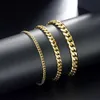 Chain 3/5/7MM Width Cuban Link Chain Bracelet Homme Stainless Steel Bracelets For Men Bangles On Hand Leg Fashon Accessories Jewelry d240419