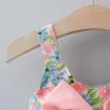Robes de fille 2pcs / ensemble bébé fille robes de mode d'été floral sling enfants vêtements doux mignon enfants robe sans manches 0-3 ans