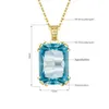 Colliers de pendentif 2024 tendance ciel bleu topaze aquamarine collier pendentif pour femmes argent 925 bijoux victorien étoile filigrane