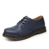 Casual Shoes Thick Bottom Men's Outdoor Safety Beef Tendon Outsole Genuine Leather Work Oxford Lace Up Large Size