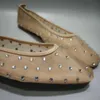 Casual schoenen kristal vol diamant mesh ballet flats luxe designer sandalen holle ademende flats voor vrouwen T240419