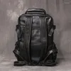 Sırt çantası Erkekler Gerçek Deri Vintage Seyahat Adam Gündelik Okul Çantası 14 inç Dizüstü Çantası Kadın Cowhide Camping Leathfocus