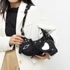 Sac de moto designer Sac sous arasme en jean avec rivets en diamant trois en un crocodile Creescent Single épaule crossbody bobs pour femmes 2024 haute qualité