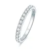 Pierścień Solitaire ANZIW 2 CT All Moissanite Pierścień Bridal Zestawy srebrne 925 Pełna zaręczynowe pierścionki ślubne Stackable Eternity Bands for Women D240419