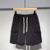 Mäns shorts herrar elastisk midja denim shorts sommar casual lös hiphop jeans korta byxor 240419 240419