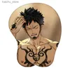 Mouse Pads Wrist Rests Trafalgar D. Water Law Anime 3D Mouse Pad Wrist Rest Desk Mousepad Mat Gamer Accessory Y240419