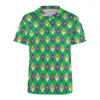 Polos da uomo Green Lucky Leaf Pattern Shirt Magni di St. Patrick's Day 3D T-shirt a manica corta Women Botton Summer Buttle Leva