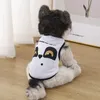 犬のアパレル春夏ベスト薄い通気性子犬服かわいいクマのプリント猫Tシャツの袖の袖のチワワプルオーバーペット用品