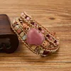 Bracelets charme bracelet de coeur en pierre naturelle vintage bracelet de coeur coloré à la main