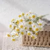 Flores decorativas de camomila margarida artificial de buquê de seda de seda