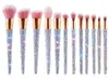 12Pcs Custom Logo Bling Make Up Rhinestone Synthetic Diamond Glitter Sparkle Makeup Brush Set9101185