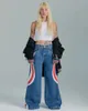 jnco baggy 청바지 여성 미국 빈티지 하이 허리 청바지하라 주쿠 스트리트웨어 트렌드 청바지 모델 힙합 넓은 다리 바지 여성 240409