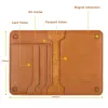 Carteiras Genuínas Caso de passaporte de passaporte de couro genuíno