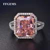 Bagues de mariage ffgems gemmestones argent gold anneau de couleur rose diamant argent 925 Bonne de mariage bijoux pour les femmes fiançailles fille en gros 240419