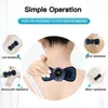 Electric EMS Neck Massager Mini Cervical Back Muscle Pain Relief Patch Stimulator Massageador Mat Portable Gel Pad Stickers Slim