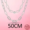 Kedjor 2024 Me Chain Necklace 925 Silver Link for Women Charms Fina smycken 45 cm 50 cm